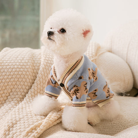 Bear Printed Pet Cardigan