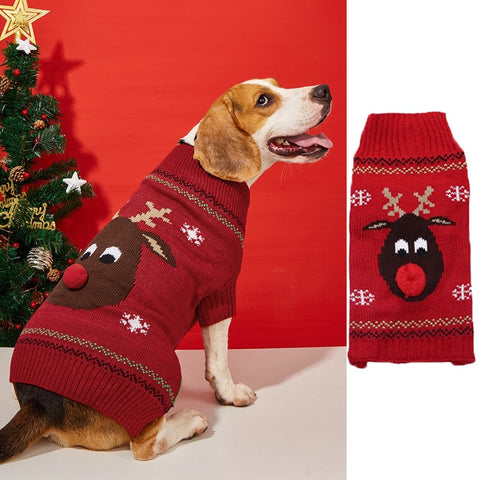 Christmas Red Nosed Deer Pet Sweater