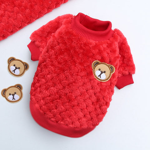Cute Bear Pattern Flannel Pullover