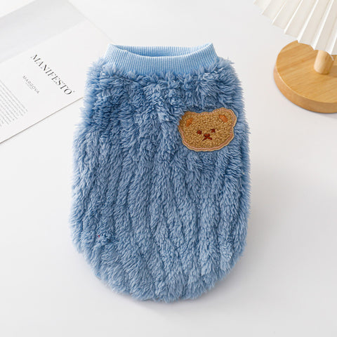 Bear Pattern Fleece Warm Vest