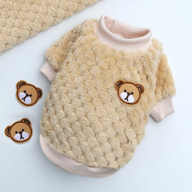 Cute Bear Pattern Flannel Pullover