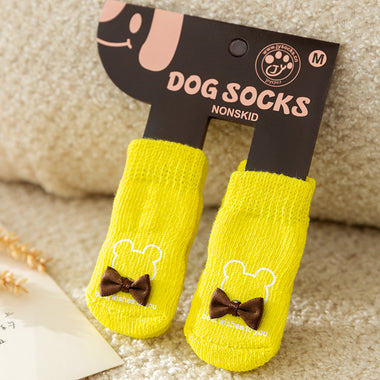 Cartoon Knitted Anti-Slip Dog Cotton Socks