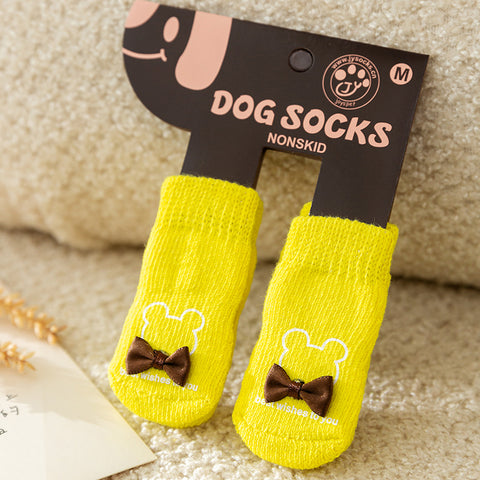 Cartoon Knitted Anti-Slip Dog Cotton Socks