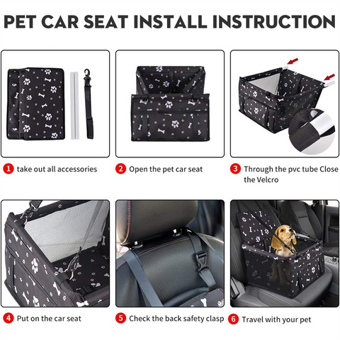 Pet Car Booster Seat Foldable Carrier