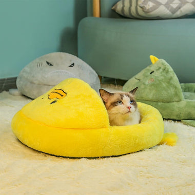 Dinosaur Shaped Semi-Closed Pet Bed