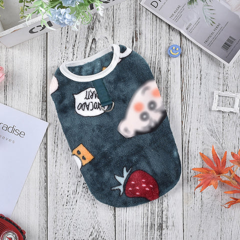 Coral Fleece Cartoon Pet Vest