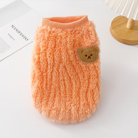 Bear Pattern Fleece Warm Vest