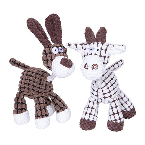 Squeaky Molar Plush Chewing Dog Toys