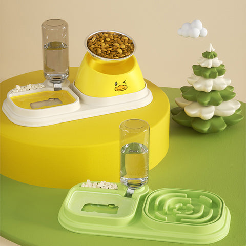 Pet bowl with water dispenser& Slow food mat