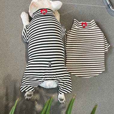 Heart Printed Striped Pet Bottoming Shirt