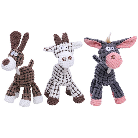 Squeaky Molar Plush Chewing Dog Toys