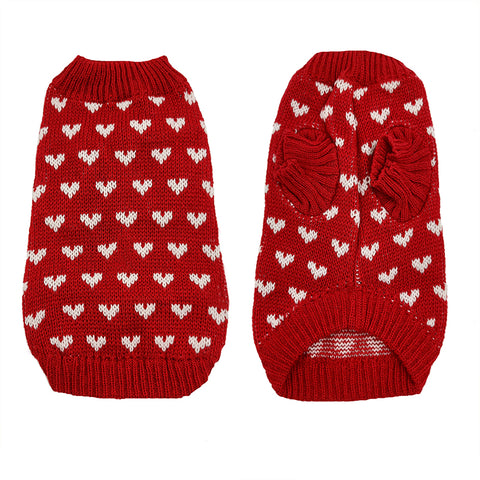 Knitted Hearts Pet Sweater