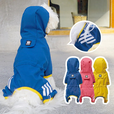 Hooded Waterproof Four-Legs Pet Raincoat