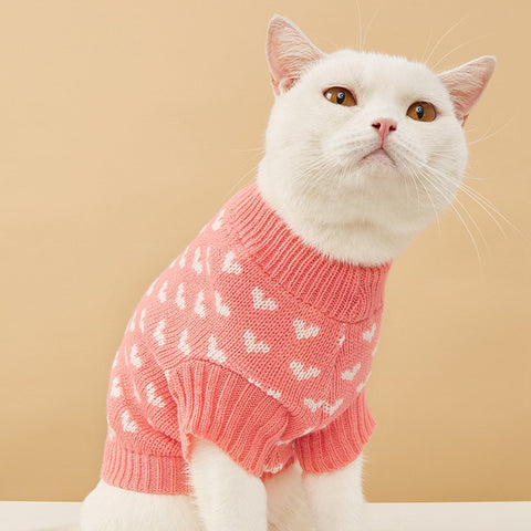 Knitted Hearts Pet Sweater