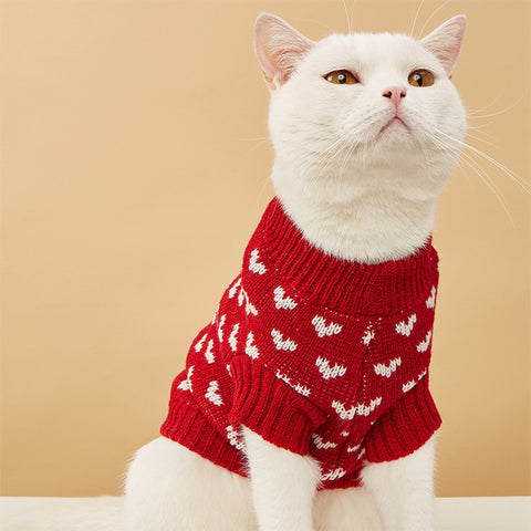 Knitted Hearts Pet Sweater