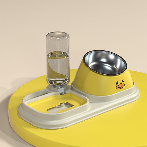 Pet bowl with water dispenser& Slow food mat