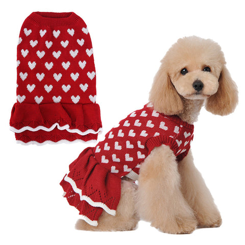 Knitted Hearts Pet Sweater