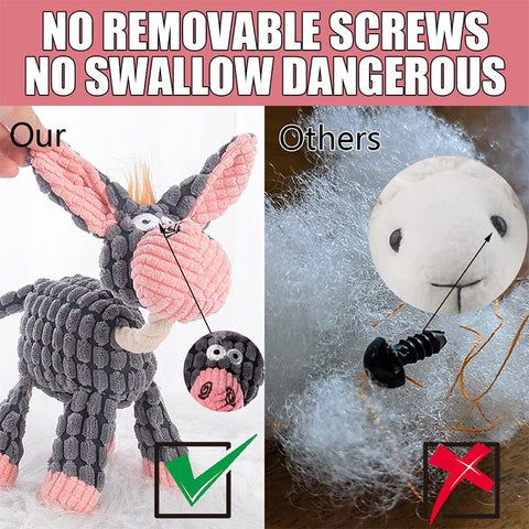 Squeaky Molar Plush Chewing Dog Toys
