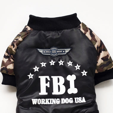 FBI Four-legged One-piece Pet Cotton Coat