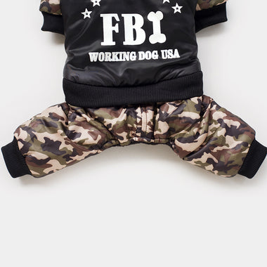 FBI Four-legged One-piece Pet Cotton Coat