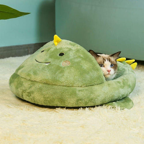 Dinosaur Shaped Semi-Closed Pet Bed