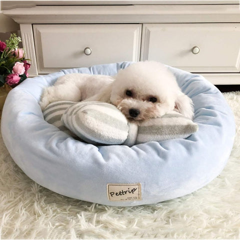 Plush Donut Pet Bed with Pillow