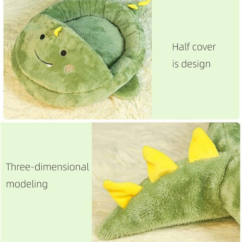 Dinosaur Shaped Semi-Closed Pet Bed