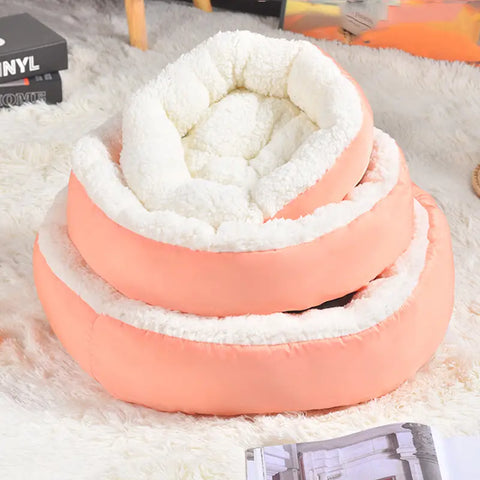 Round Plush Pet Nest Bed