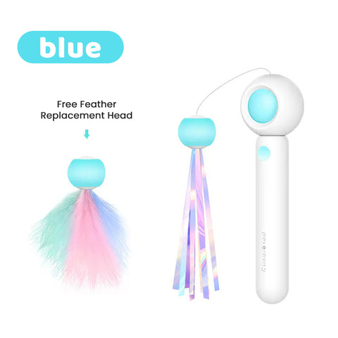 Retractable Wand Ribbon Charmer Bell Beads Interactive Cat Toys