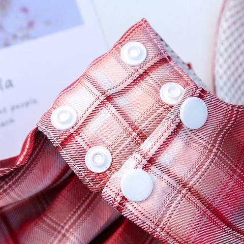 Bowknot Plaid Pet Dress With Leash