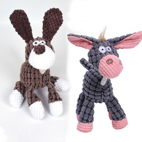 Squeaky Molar Plush Chewing Dog Toys