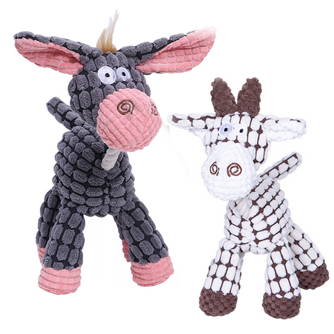 Squeaky Molar Plush Chewing Dog Toys