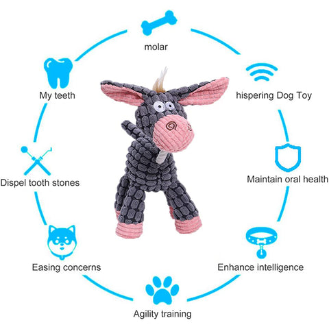 Squeaky Molar Plush Chewing Dog Toys
