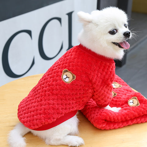 Cute Bear Pattern Flannel Pullover