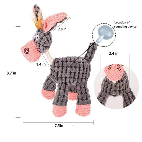 Squeaky Molar Plush Chewing Dog Toys