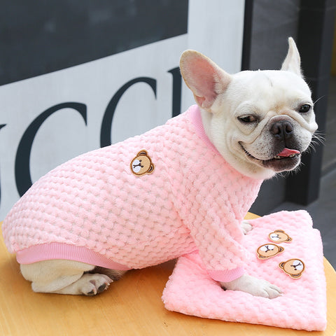 Cute Bear Pattern Flannel Pullover