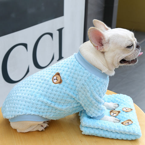 Cute Bear Pattern Flannel Pullover