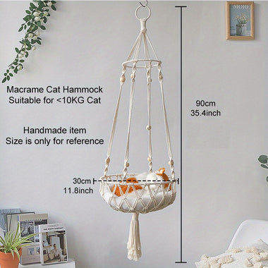 Macrame Cat Hammock Wall Hanging Bed