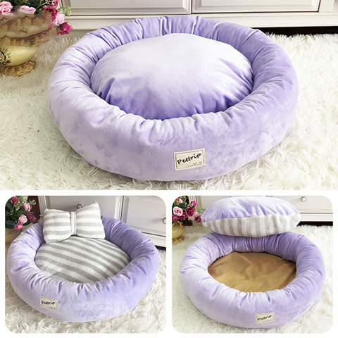 Plush Donut Pet Bed with Pillow