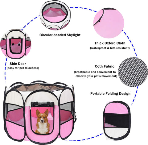 Mesh Portable Foldable Pet Playpen