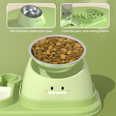 Pet bowl with water dispenser& Slow food mat