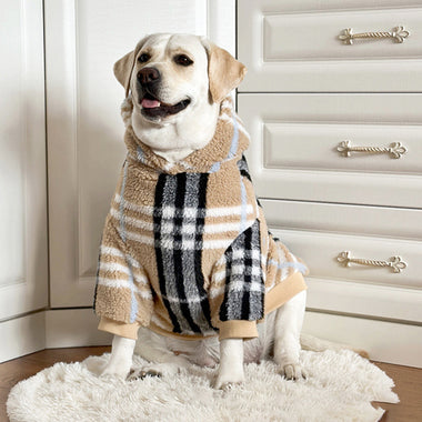 Fleece Striped Hooded Pet Jumpsuit