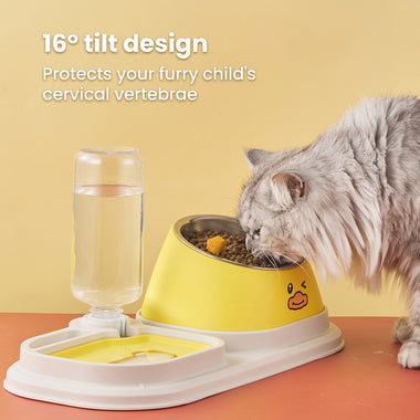 Pet bowl with water dispenser& Slow food mat