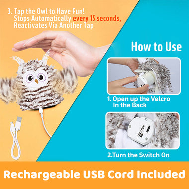 Interactive Squeaker Owl Cat Toy