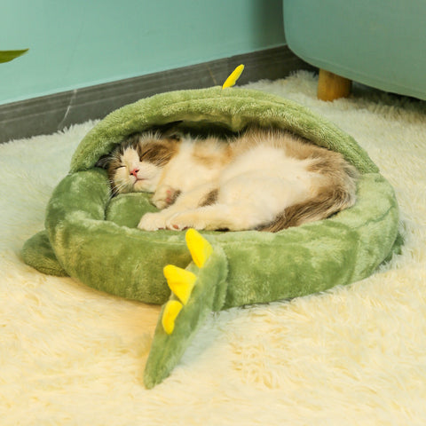 Dinosaur Shaped Semi-Closed Pet Bed