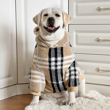 Fleece Striped Hooded Pet Jumpsuit