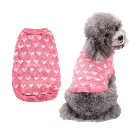 Knitted Hearts Pet Sweater