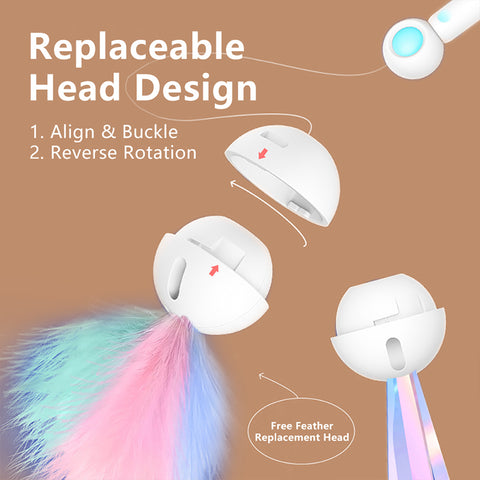 Retractable Wand Ribbon Charmer Bell Beads Interactive Cat Toys
