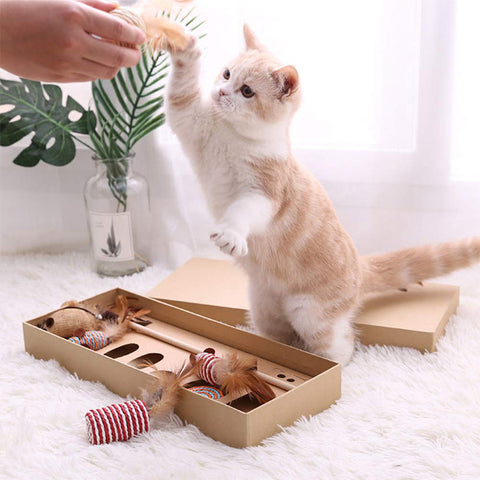 7PCS/Set Funny Cat Stick Feather Toy