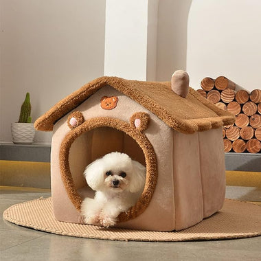Bear Decoration House Shaped Pet Bed
